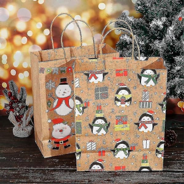 12 stycken julkassar presentpåsar kraftpapper festpåsar julkassar papper