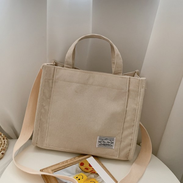 Cordfløyel Skulderveske for Kvinner Tote Bag Håndveske