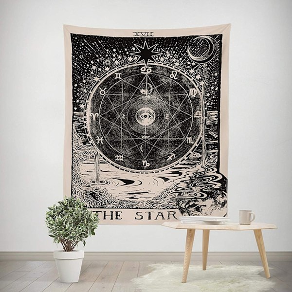 Tarot-tähti-seinävaate Seinävaate Psykedeelinen Tapetti