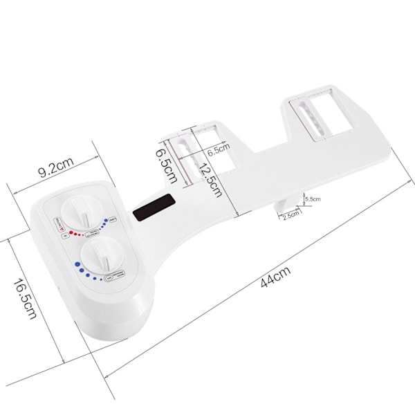 Intelligent Toalett Bidet Set med Dubbel Vridknapp Icke Elektrisk Självrengörande Enkel Munstycke Bidet Toalettfäste G7/8