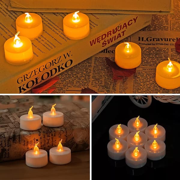 24 LED-ljus, realistiska och ljusa te-ljus