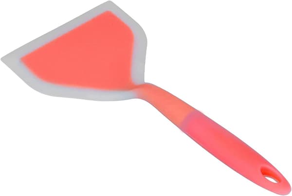 (orange) Bred mun kökssilikonspatel Transparent tvåfärgad
