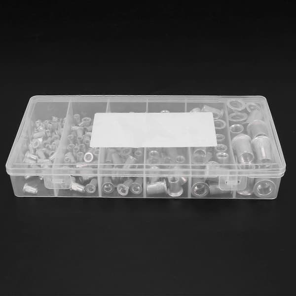 380 stk. Aluminiumslegering Rivmutter Flat Hode Gjenget Innleggskappe M3 M5 M6 M8 M10 Rivmutter Aluminium Rivmutter