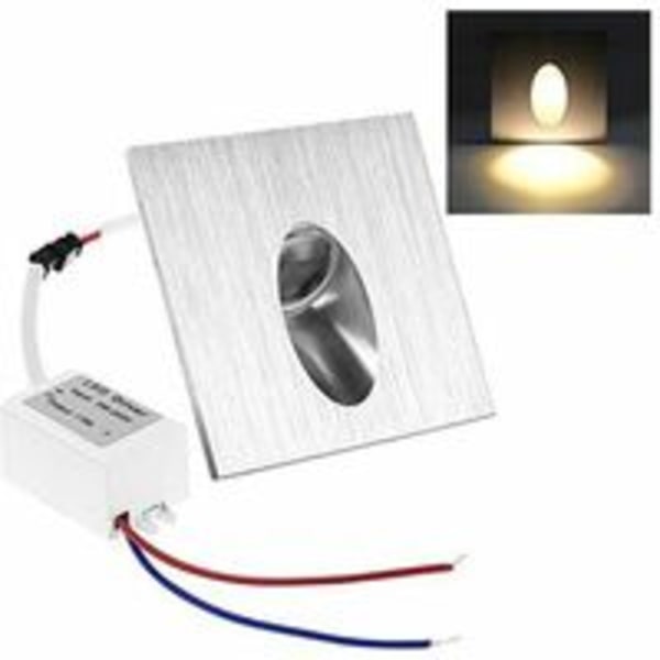 5-pack LED-infällda spotlights för trappor, veranda, 1 W, AC 100–245 V, varmvit