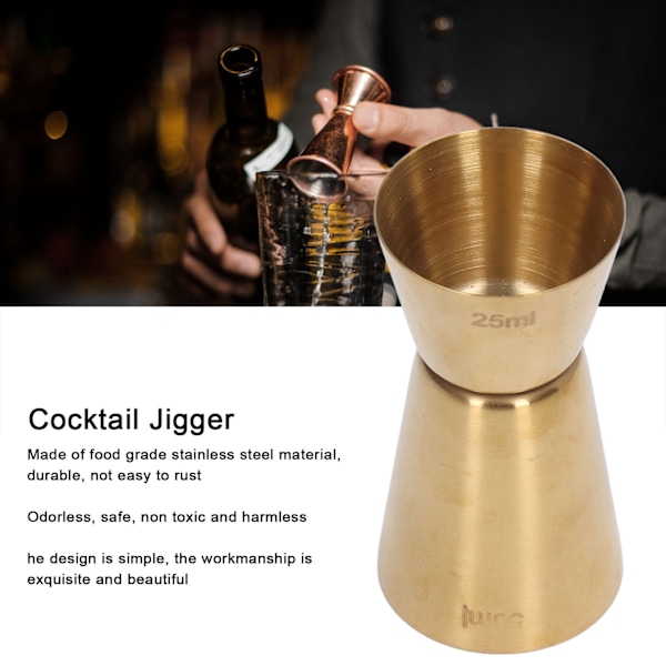 Cocktail Mätkopp, Professionell Svetsad Struktur Rostfritt Stål Jigger Dubbelhuvud Platt Kant För Flexibel Omvandling I Cocktailrecept,
