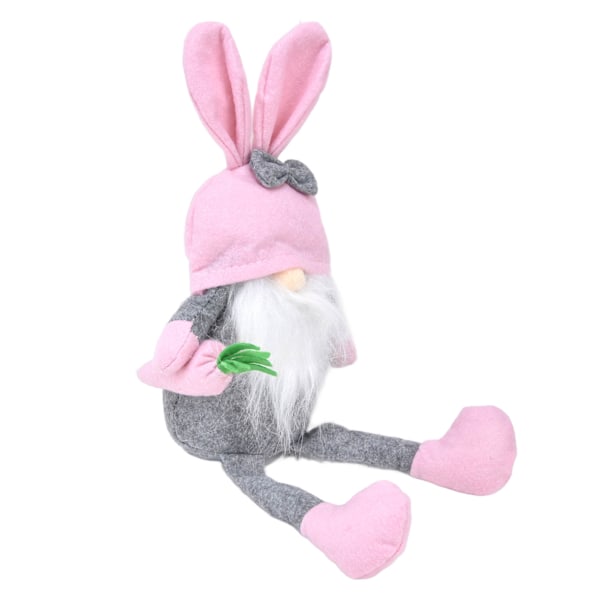 Påskhare Gnome Dockor Mjukt Tyg Långt Ben Söt Faceless Gnome Prydnad för Heminredning Rosa Hatt