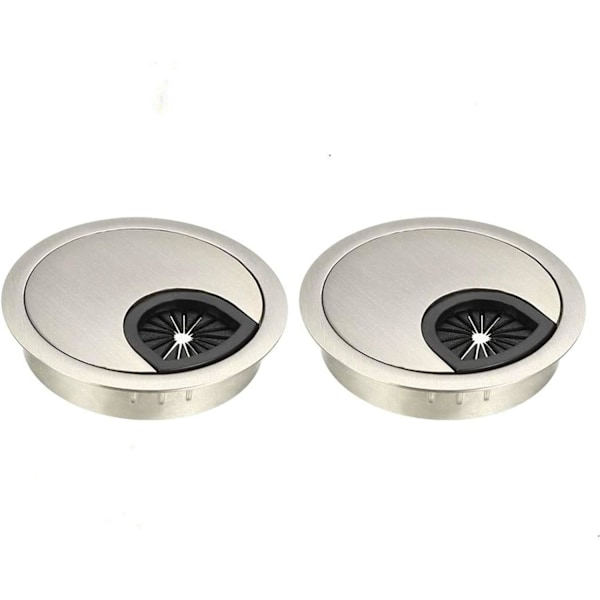 2 st kontorsbord gängning zinklegering hål täckning - pärlsilver -60mm
