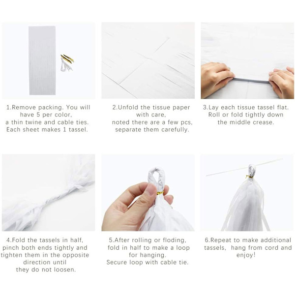 Tassel Streamers Festpynt Vævspapir Tassels Banner, Hængende Dekoration Dreng Fødselsdag Baggrund Dekor