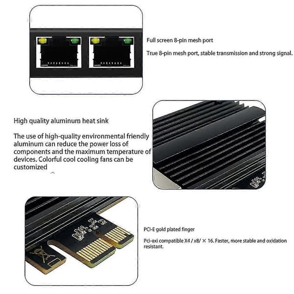 Rtl8125b Dual Netværksport 2.5g Netværkskort Pci-e 2500m Dual Port Server Industriel Computer Kablet