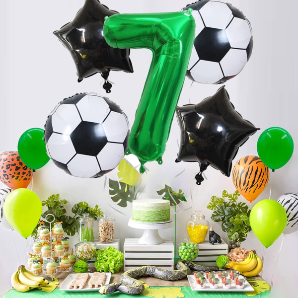 Jätte, ballongnummer, ballonger för födelsedagar, fotbollsdekorationer