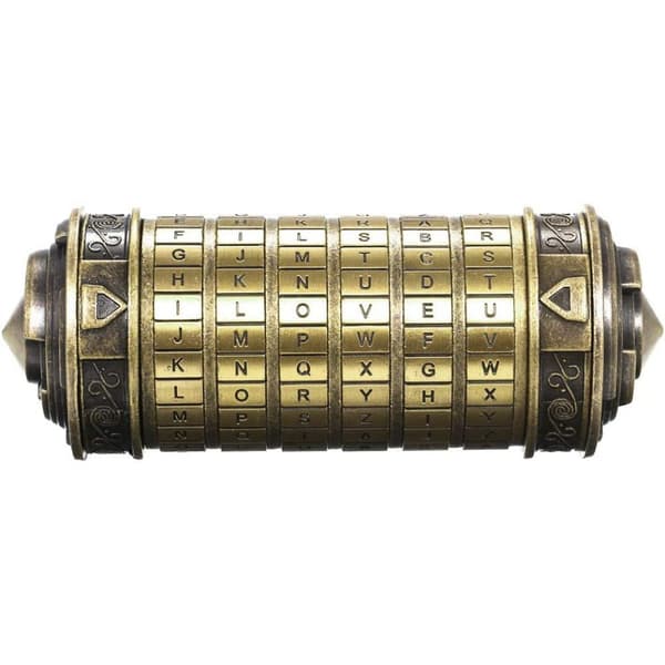 Kreativ pusselpresentförpackning med zinklegering, Da Vinci Code Mini Cryptex för bröllopsdag, dolda fack för smyckesförvaring, romantisk