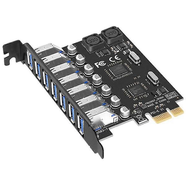 USB 3.0 PCI-e Expans Adapter 7-port Hub Adapter PCI-e Expander PCI för stationär dator