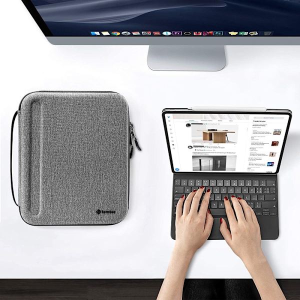 Fodral för 12,9-tums iPad Pro (3:e, 4:e och 5:e generationen) 2018-2021, skyddsfodral för Magic Keyboard, strömadapter, kabel, USB