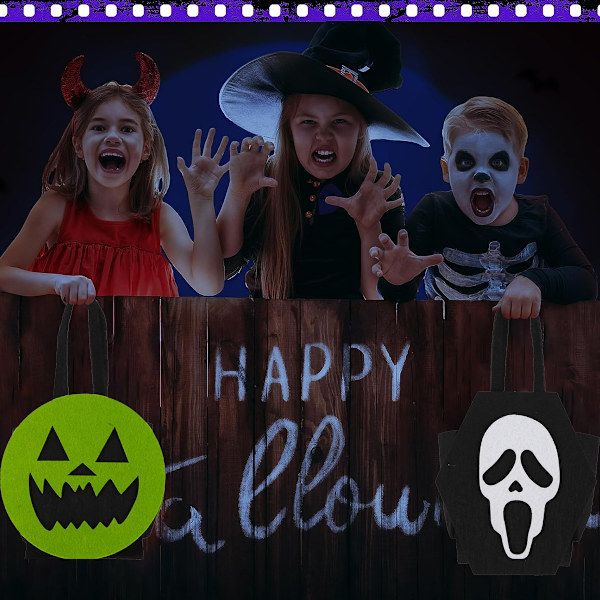4 stk Halloween Slikpose DIY Materialpakke Børnegaveposer