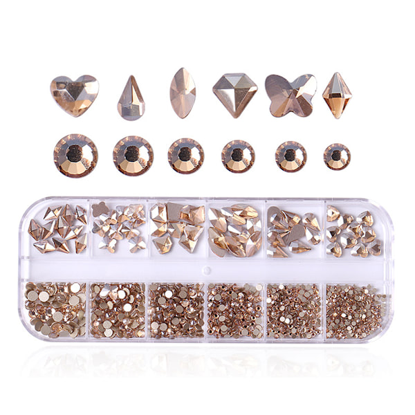 Nagelkonst Rhinestones Nagelkristaller, Multi Shapes Flatback Nageldiamant Ädelstenar