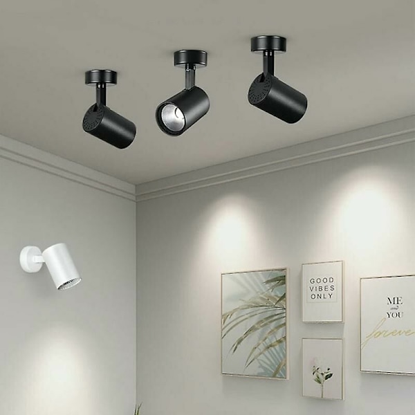 Energieffektivt, flexibelt spårhuvud med vrid- och lutningsfunktion, 360° horisontell rotation och 120° vertikal vikning för korridorer och vardagsrum