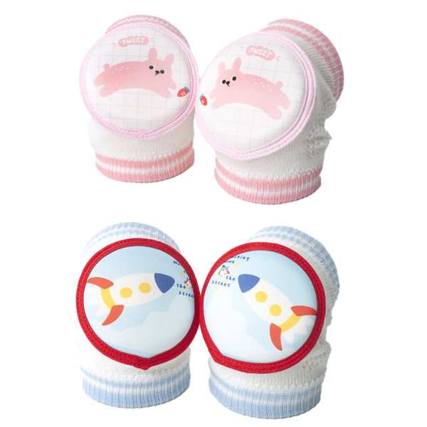 2 pairs of baby knee pads for summer crawling, breathable knee pads with spongy pads, anti-slip collision, protect the knees