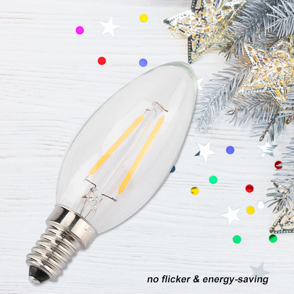 E14 2W LED-lampe Lyspære Lyspære Stearinlysform Varmt Hvit Lys AC 220V (2W)