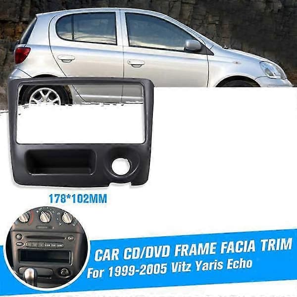 2 Din Bilradio Facia Til Yaris Vitz 1999-2005 Dvd Stereo Cd Panel Instrumentbræt Kit Trim Facia Frontplade C