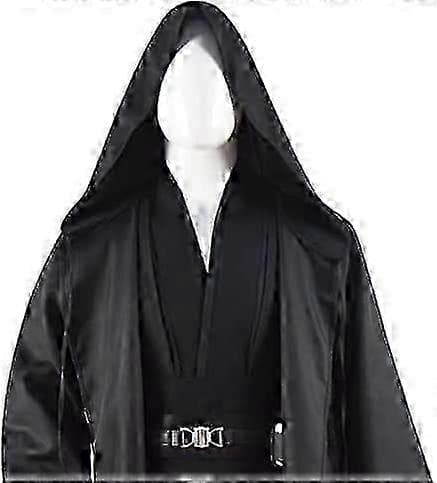 Jedi-kostume tunika til voksne Skywalker Halloween cosplay hættekappe komplet sæt Black Small