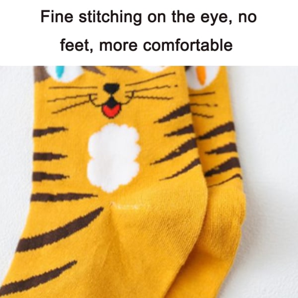4 par bomullsstrumpor, pojke/flicka roliga strumpor tecknade strumpor söta djurstrumpor mönster sneakersockor