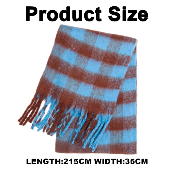 Stor Chunky Plaid Sjal Farvet Ternet Oversize Sjal