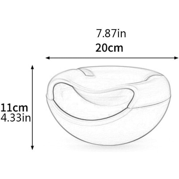Multifunktionell Förvaringsskål, Kreativ Snacks Servering Med Dubbel Skål Design, Lazy Snack Skålar Med Telefonhållare Och Lättrengjord Livsmedelsgodkänd Plast