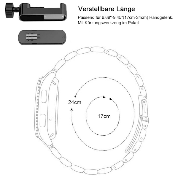Kompatibel med Galaxy Watch armband, metallarmband, watch i rostfritt stål för Samsung Galaxy WatchGalaxy Watch Active/Gear S2