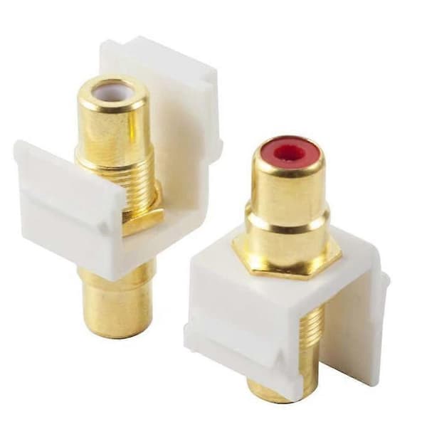 10-pack RCA Jack Insatskontakt Hona Snap-In Adapter Port Guldpläterad Inline Kopplare För Väggplatta