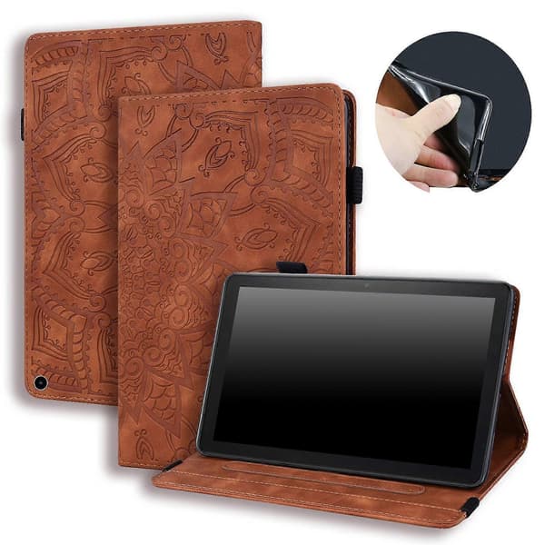For /fire Hd 10plus Gen 11 (2021 Edition) Kuvioitu Pu-nahkakansi (punainen)