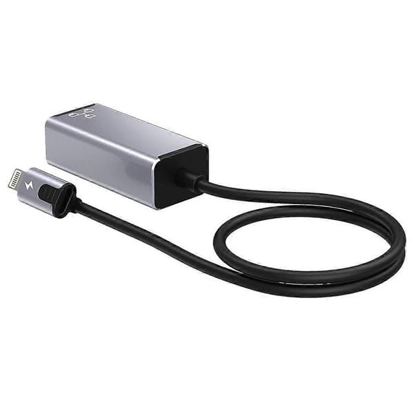 10/100 Mbps Lightning til RJ45 Ethernet-nettverksadapter LAN-omformerkabel med 20W PD-ladekabel for iOS
