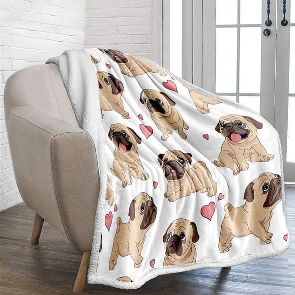 Mops koseteppe, varmt teppe, mykt og fluffy 100x75