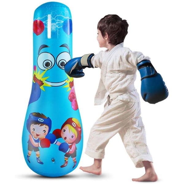 125 cm uppblåsbar boxsäck för barn Fristående boxningssäck för instant rebound boxningssäck för att träna karate taekwondo
