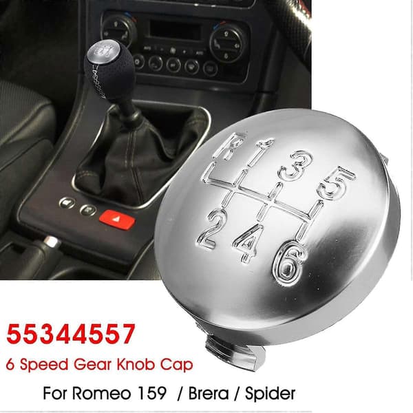 2x 6-trinns matt girsjeskiftknottknappdeksel for 159 Brera Spider 2005-2011
