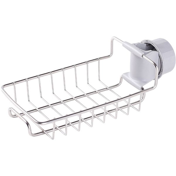 Kranställningsförvaringsställ, diskbänksarrangör, rostfritt ståldiskbän kran svamphållare diskbänk Caddy arrangör för kök & badrumstillbehör