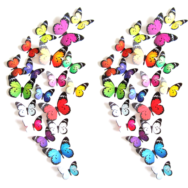 38 st Butterfly Väggdekor, 3D Butterfly Väggdekorationdekor för hemväggdekor Rumsdekoration