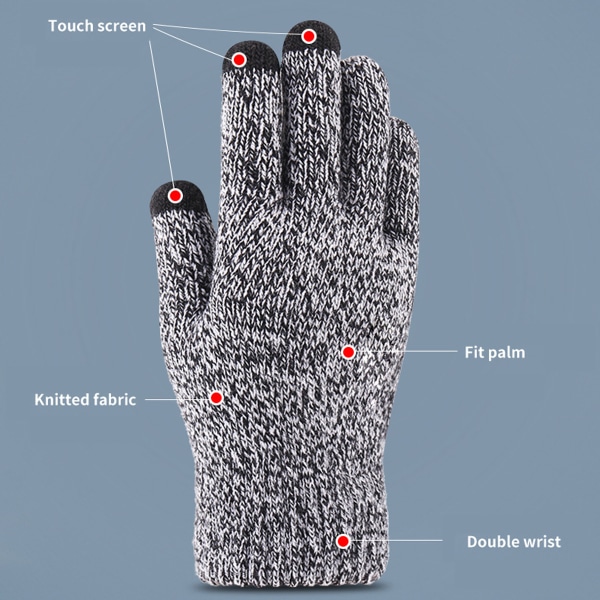 2 Par Dame Vinter Touchscreen Handsker Varme Fleeceforet