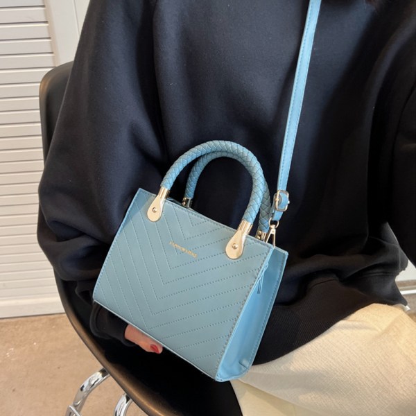 Rhomb vintage solid farget håndveske kunstig lær kvinners messenger bag klassisk satchel håndveske