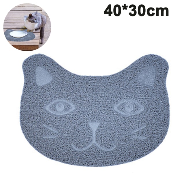 Cute Cat PVC Food Bowl Pad Non-slip Food Mat for Dog Cat Puppy