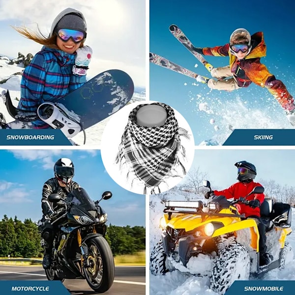 Mustavalkoinen Unisex-Houndstooth-Stoli Keffiyeh-Tupsuhuivit Aavikon Armeijan Kaulahuivit