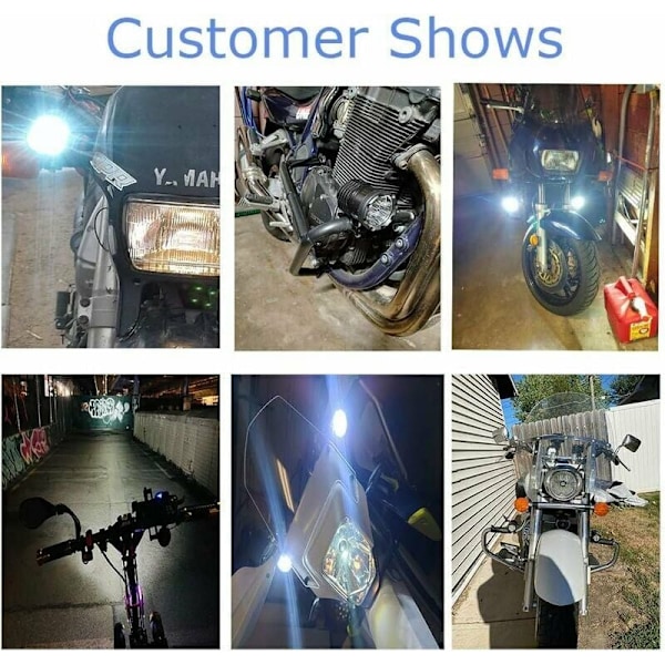 Rund LED Motorcykel Extraljus, 2X Anti-Dim Vattentäta Motorcykelstrålkastare Med 10W Effekt Per Lampa Och Värmebeständig Slitstark Aluminiumlegering