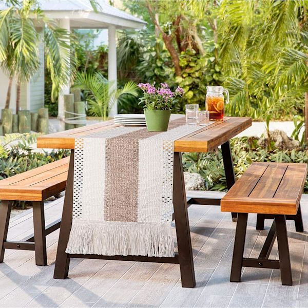 Macramé Bordløber Naturlig Burlap Bordløber, Splejset Bomuld