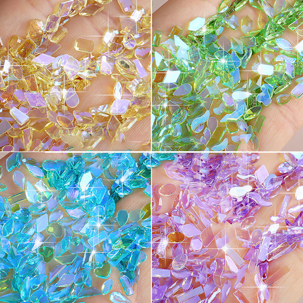 Assorterede Flade Bagside Neglekrystaller, Gem Rhinestones, Til Neglekunst Design