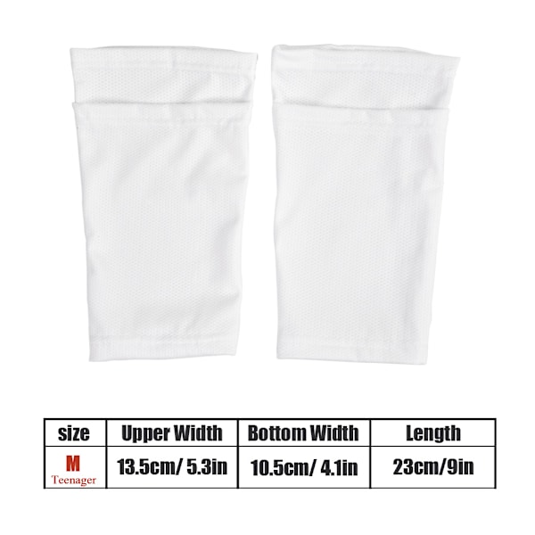 Fotboll Dubbla Lager Benskydd Ärm Fotboll Shin Protector Legging (M-Vit)