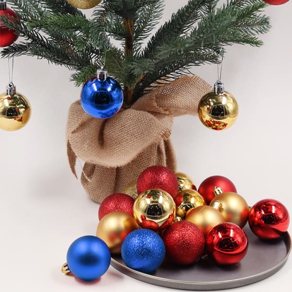 24 Stykker 6cm Knusesikre Julekulepynt til Juletre Bryllup Bursdagsfest Dekor