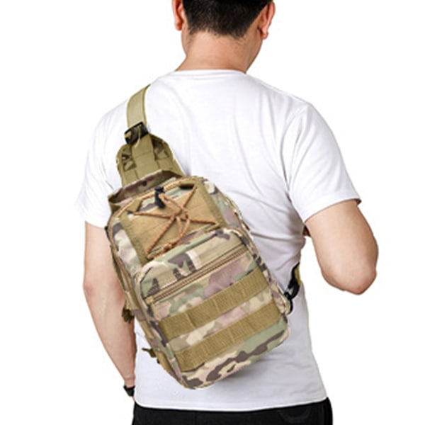 Taktisk skulderbag for menn, reise, fotturer, camping, liten