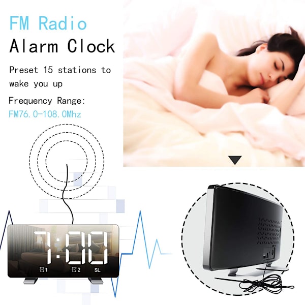 Digital vækkeur, vækkeure til soveværelser med FM-radio