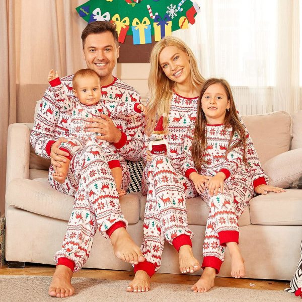 Matchande familje-pyjamas julset, matchande set jul