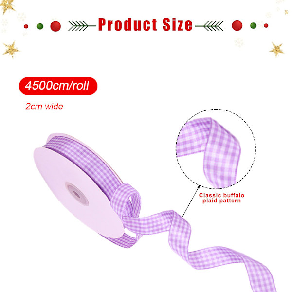 49 meter rutig band jul presentband gingham rutig ri