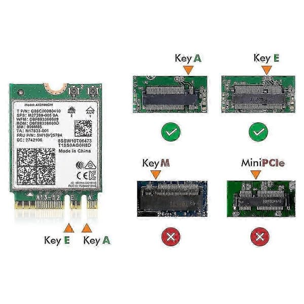 AX210 Wi-Fi 6E Desktop Kit: 802.11Ax 2.4G/5G Bluetooth 5.2-adapter Greenblack